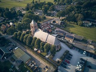 Luchtfoto van het Dikke Torentje en omgeving, perfect voor trouwlocatie oriëntatie - Trouwshoot Stefan Segers